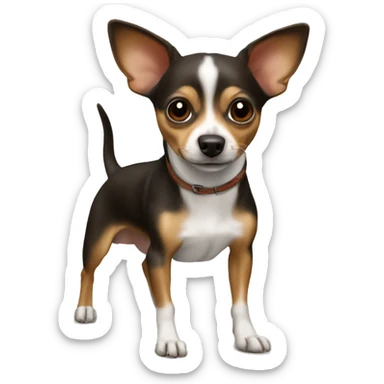 Brown rat terrier Chihuahua mix (no white) sticker