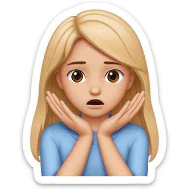 girl pretending to choker herself with hands sticker