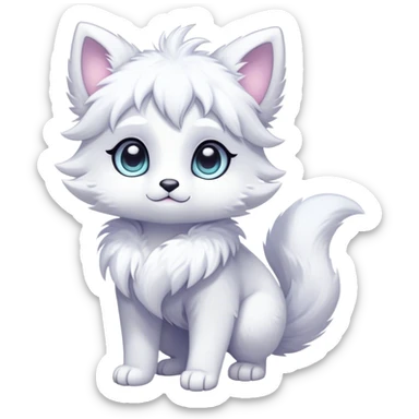 Full body Kawaii bright fantasy ethereal anthro fursona animal sticker