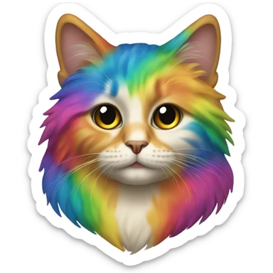 Rainbow cat sticker