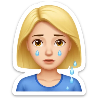 woman feeling very hot, sweating sticker