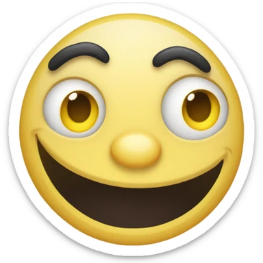 I created a yellow emoji with tired eyes and a happy mouth sticker