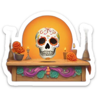 altar del dia de los muertos sticker