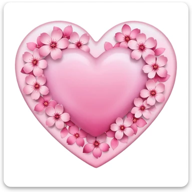 heart with sakura and pastel ombre sticker