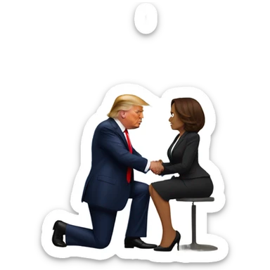 donald trump begging kamala harris  sticker