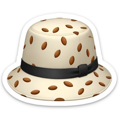 Chust style doppa hat with black base and white almond patterns sticker