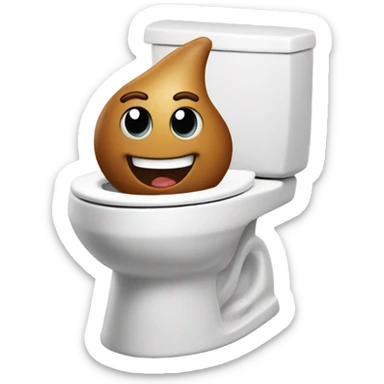 Happy poop inside toilet  sticker