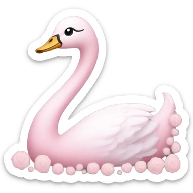 pastel pink swan sticker