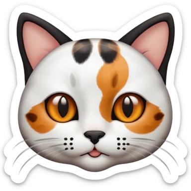 Cat blanco y negro con manchas marrones sticker