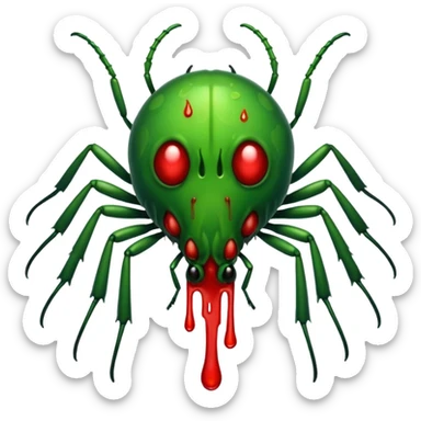A green bloody bugger to be used an enemy fire in game play sticker