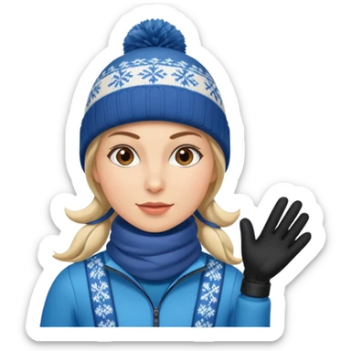 Woman Nordic ski sticker