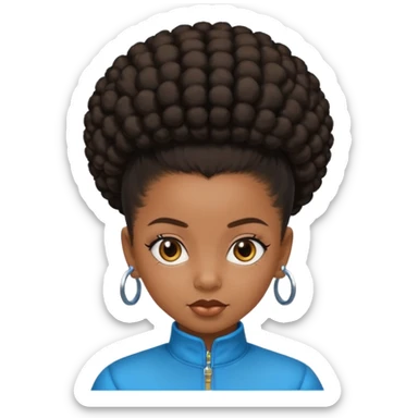 black girl with slick back afro puffkid sticker