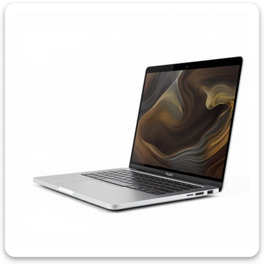 realistic stock photo style white open laptop on white background with soft shadows, side or angled view, no decoration sticker