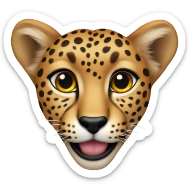 cheetah heart sticker