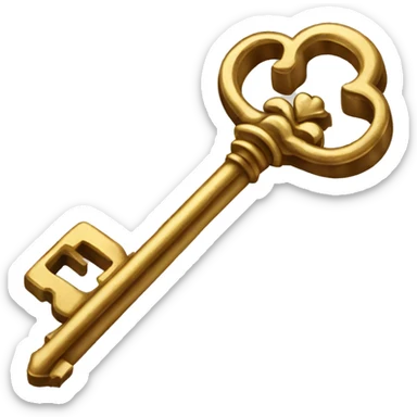 Shimmering antique key sticker