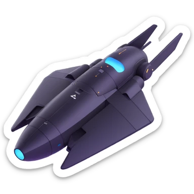 black knight satellite, close-up, detailed panels, glowing accents sticker