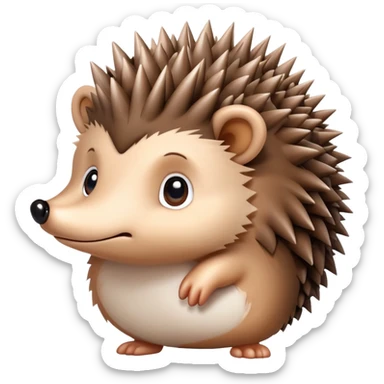 cute hedgehog with spiky back sticker