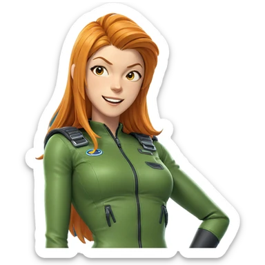 smiling girl in pilot suit sticker