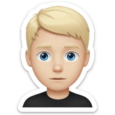 boy with blonde hair emo, and shirt, and blue eyes sticker