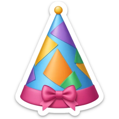 Birthday hat with bows sticker