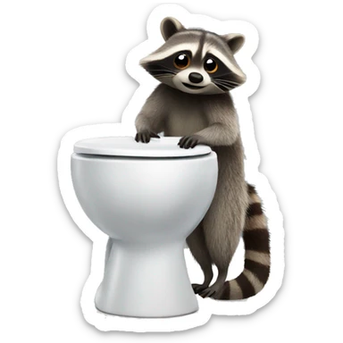 raccoon on a toilet sticker