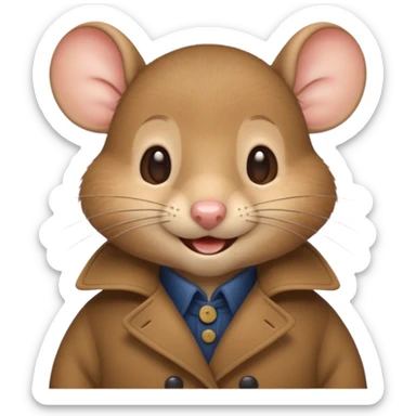 mouse wearing coat sticker