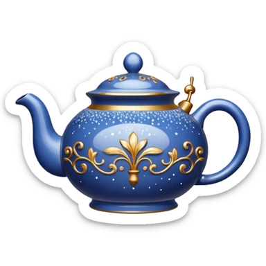 steaming teapot with sparkles sticker