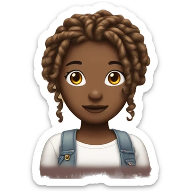 Hello kitty with locs as hair nd she is brown skin sticker