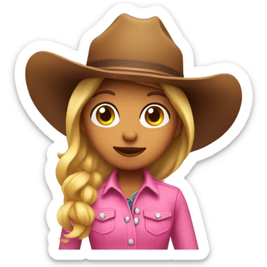 Cowgirl with pink hat  sticker
