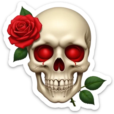skull and rose sticker