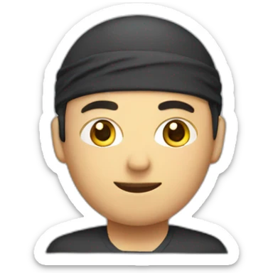 office worker with ninja headband sticker