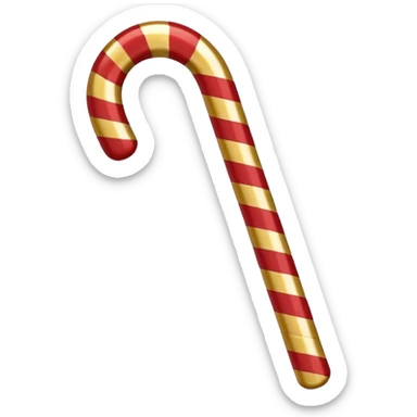 Red and gold candy cane sticker