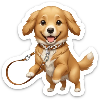dog, double leash sticker