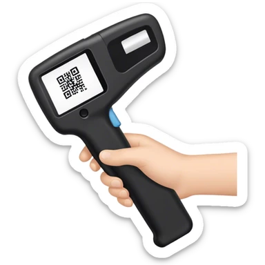 simple barcode reader reading a qr sticker