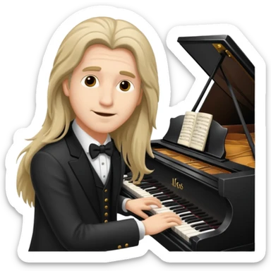 a long haired pianist sticker