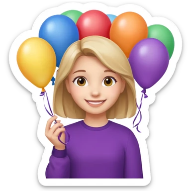 Gianna name with cute girl balloons sticker