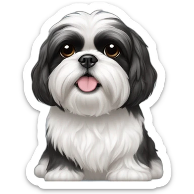 Black and white only shih tzu wearing air jordan shoes sticker