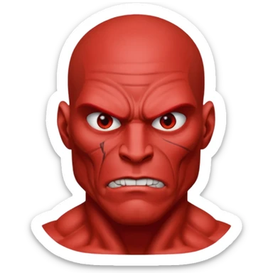 red mutant human sticker