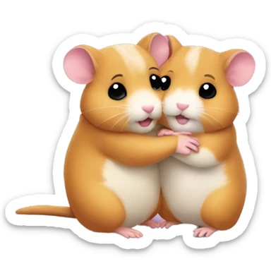 two hamsters hug sticker