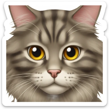 Maine Coon with a stupid face sticker