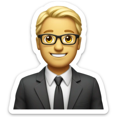 greedy happy manager sticker