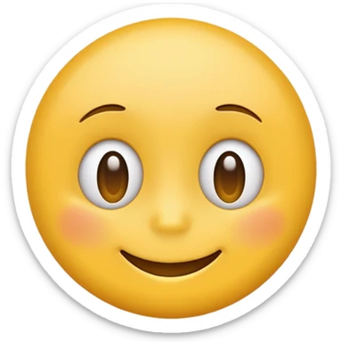 classic yellow emoji face, big smile, tired eyes sticker