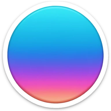 Credit coin in gradient of turquoise, blue, pink, purple, and coral as the main surface 3d sticker