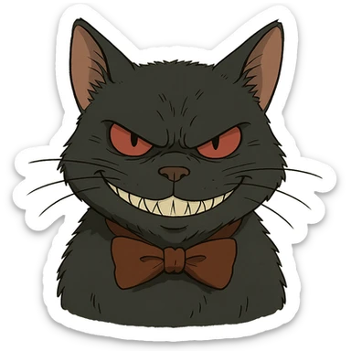 evil British cat sticker