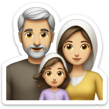 Iranian man, French wife, and baby girl sticker
