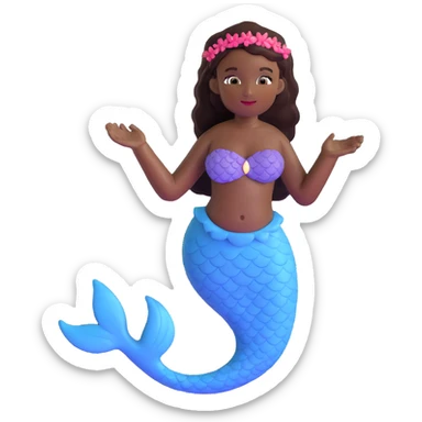 black mermaid with dark skin sticker