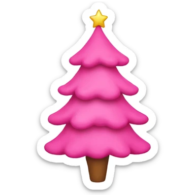 pink christmas tree sticker