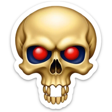 skull colored in New Orleans Pelicans basketball team colors - navy blue, gold, and red sticker