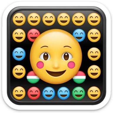 Create a realistic emoji of a device detecting different languages by analytics  sticker