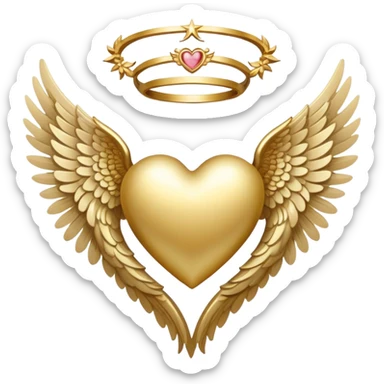 Divine Heart with angel wings and halo sticker